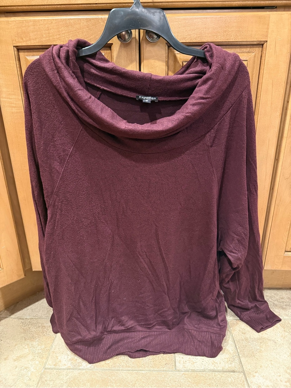 Express Burgundy Cowl Neck Sweater